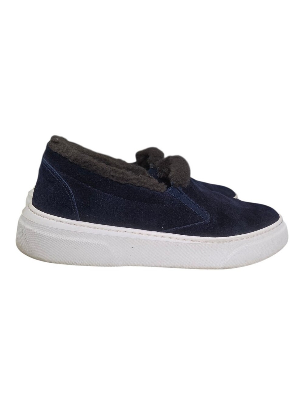 M. Gemi Cerchio Leather Slip On Sneakers Blue Italian Low Top Size 37 (US 7)